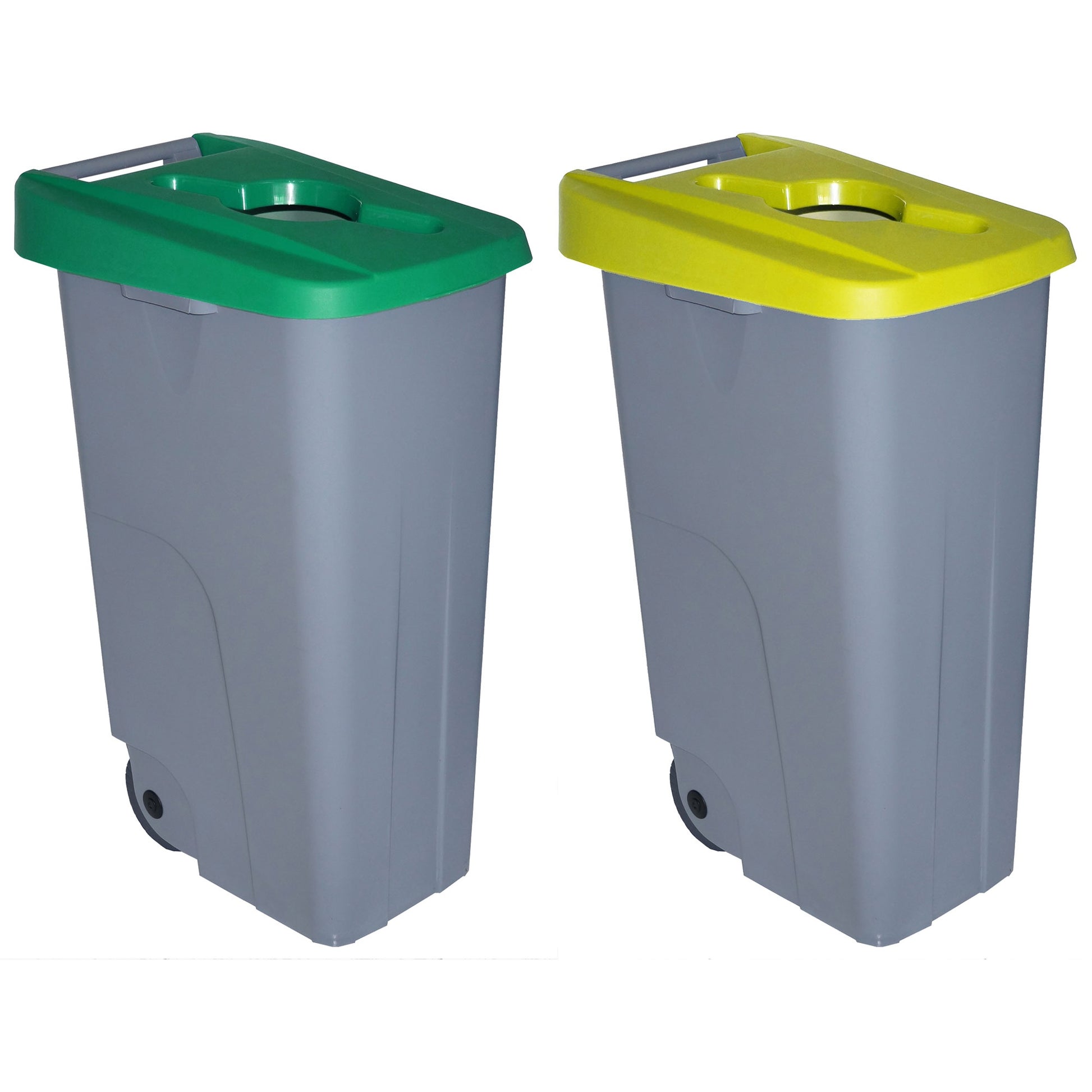 Pack Contenedor Reciclo 110 Litros Abierto En 2 Contenedores De Colores. Capacidad Total 220 Litros._0