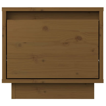 Mesita De Noche Madera Maciza De Pino Marrón Miel 35x34x32 Cm_2