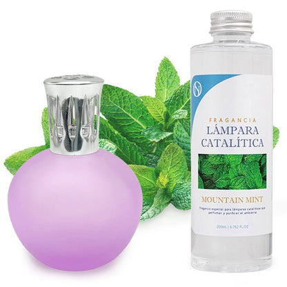 Lámpara Catalítica Fucsia Mate + Aroma Mountain Mint 200ml - Elimina Malos Olores, Impurezas Y Perfuma_0