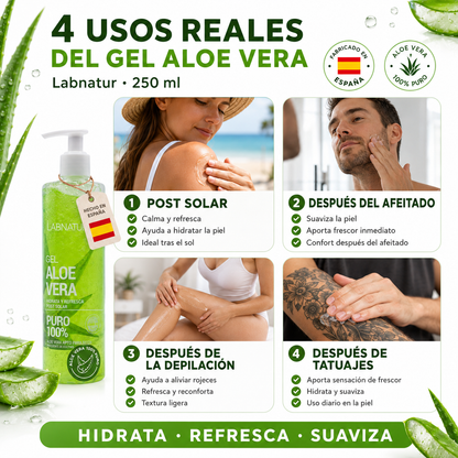 Gel ALOE VERA 100% PURO | Ecológico y Vegano | Piel Sensible | Hidrata, Nutre, Calma y Refresca | Rápida Absorción_1