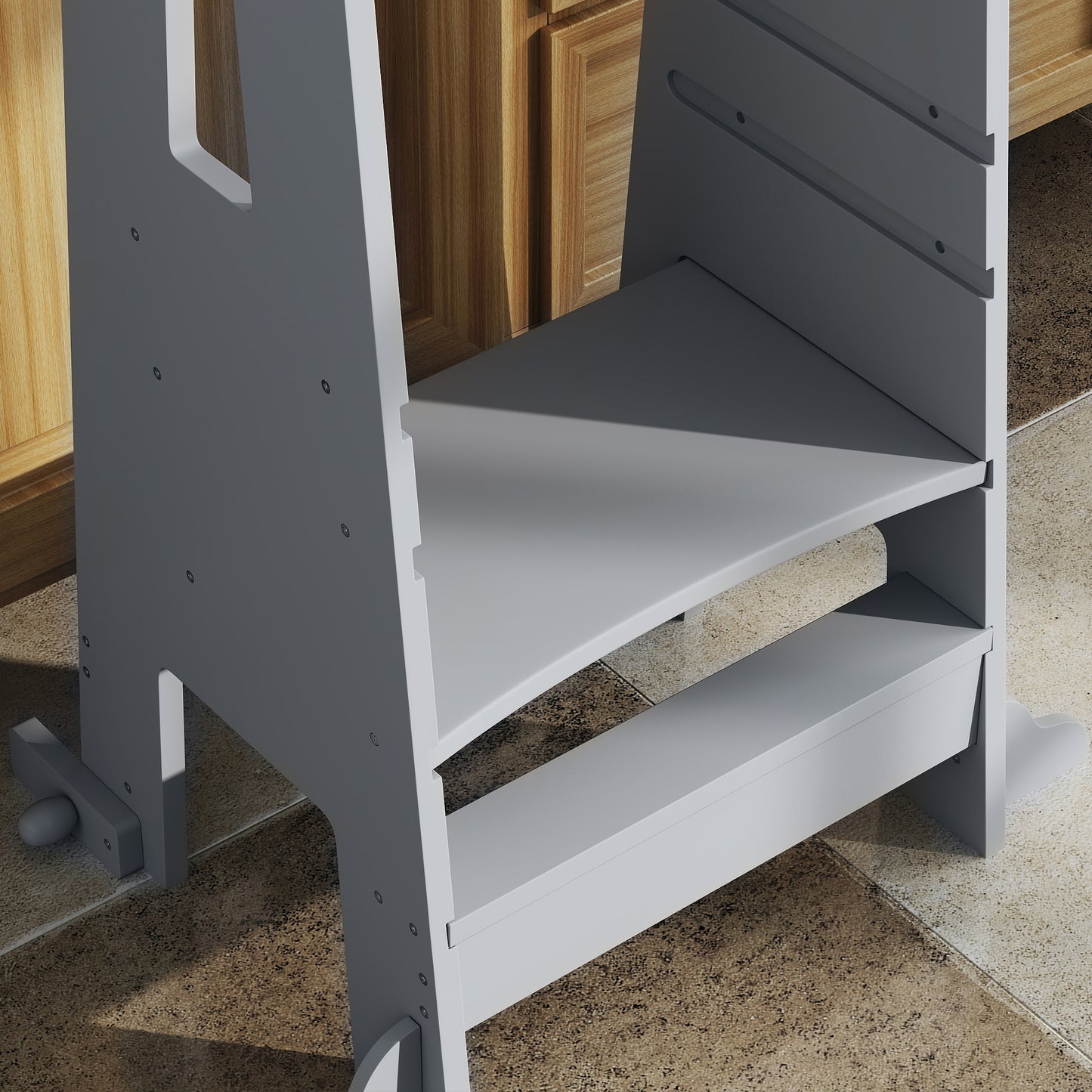 Aiyaplay Torre De Aprendizaje Con Pedal Altura Ajustable 45x47,5x91 Cm Gris_4