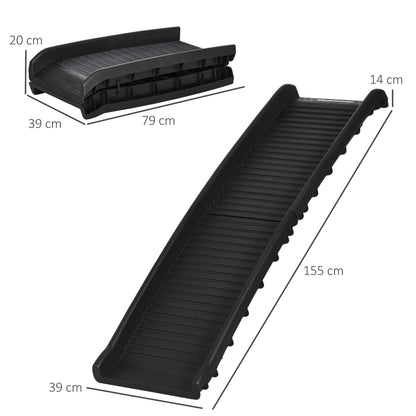 Pawhut Rampa Plegable Para Perros Antideslizante Para Coche Cama 155x39x14 Cm_2