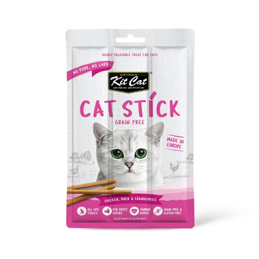 Kit Cat Cat Stick - Frango &amp; Pato e Mirtilos 15g Snack semi-húmido para gatos