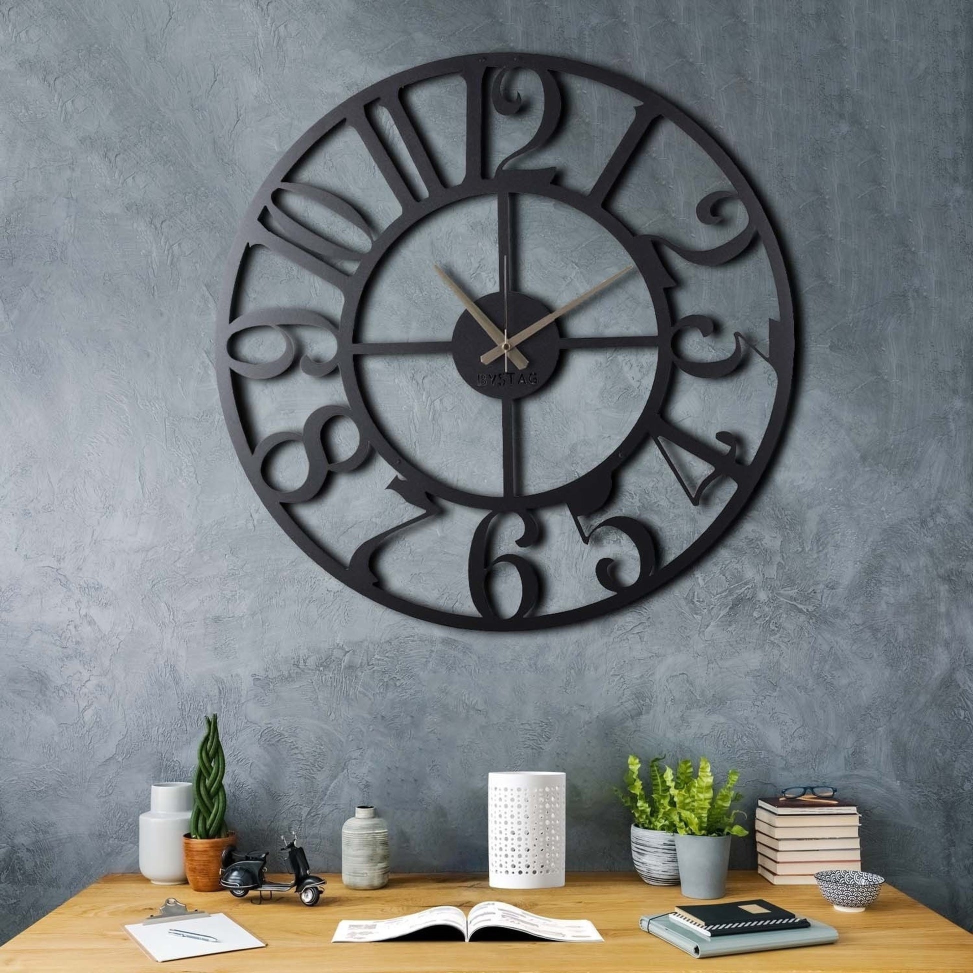 Reloj De Pared Metal Estilo Sencillo 70x70_5