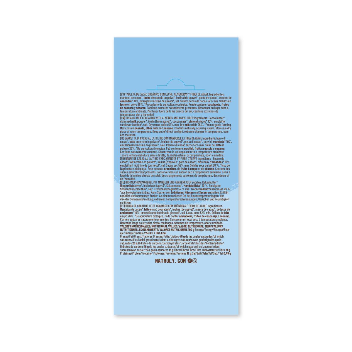 Natruly Chocolicious Chocolate de Leite com Amêndoas 85g Comprimido