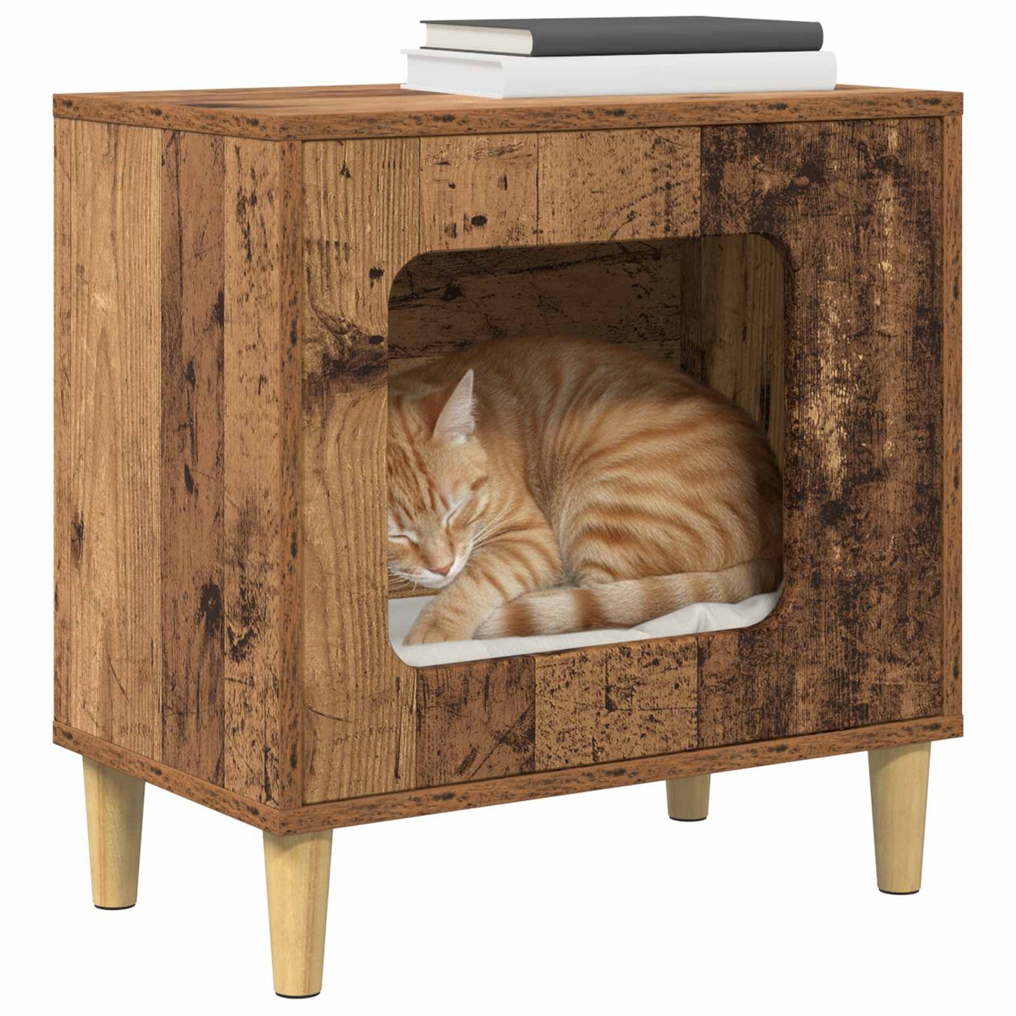 Casa Para Gatos Madera Vieja 51 X 30 X 52 Cm_2