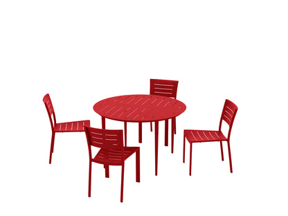 Mesa De Jardín Redonda 4 Personas Inari Chilli Redaluminio 110x75cm- Mobiliario De Jardín_2