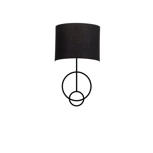 Aplique De Pared, Metal , Negro, 15x24x52, Casquillo E 27 Max 40 W_0