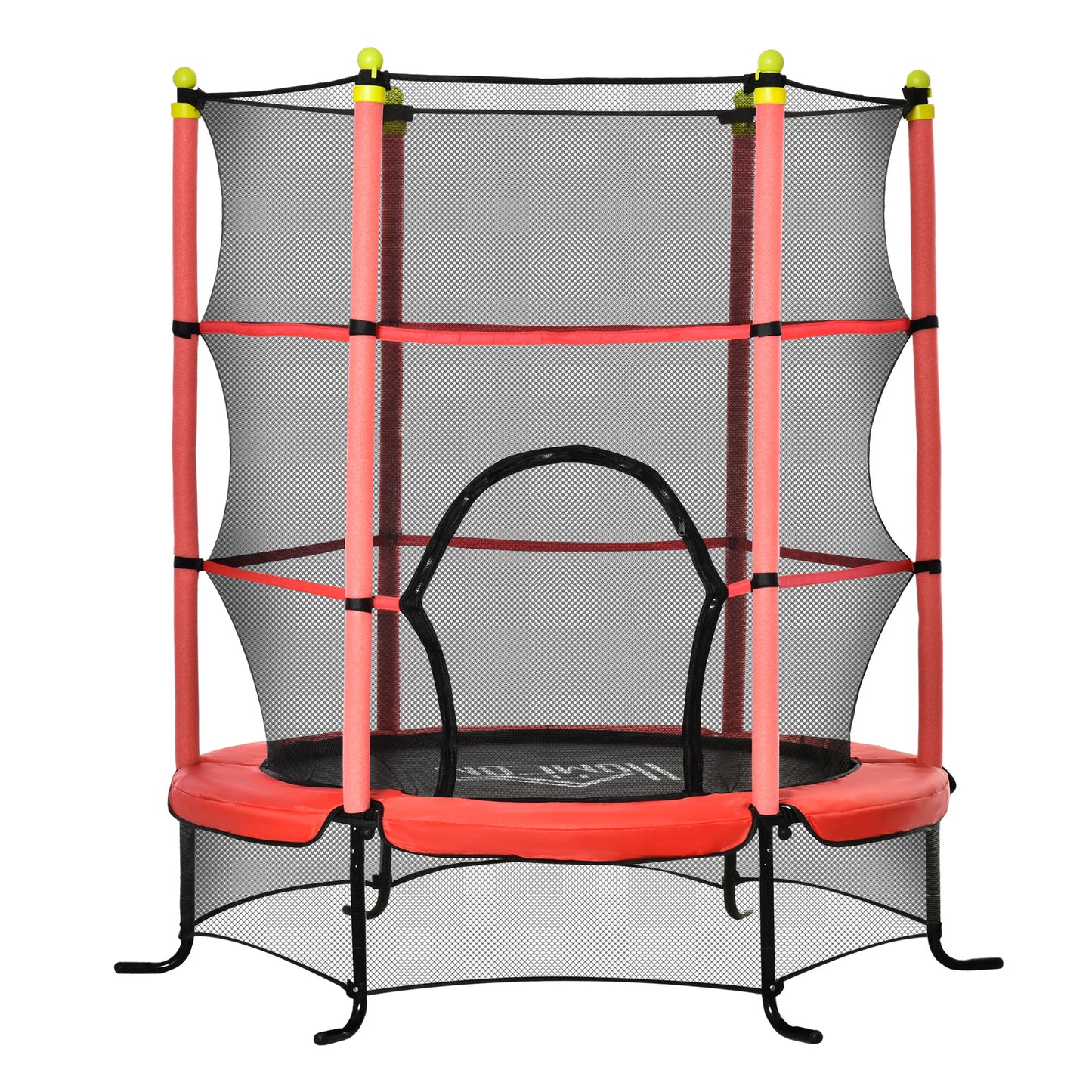 Homcom Trampolín Infantil Con Superficie De Salto Ø110 Cm Red De Seguridad Rojo_0