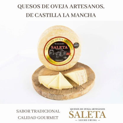 Saleta® Queso Semicurado Entero De Oveja Con Caja Gourmet (1,3 Kg) | Elaboración Artesana Quesos De La Mancha_5