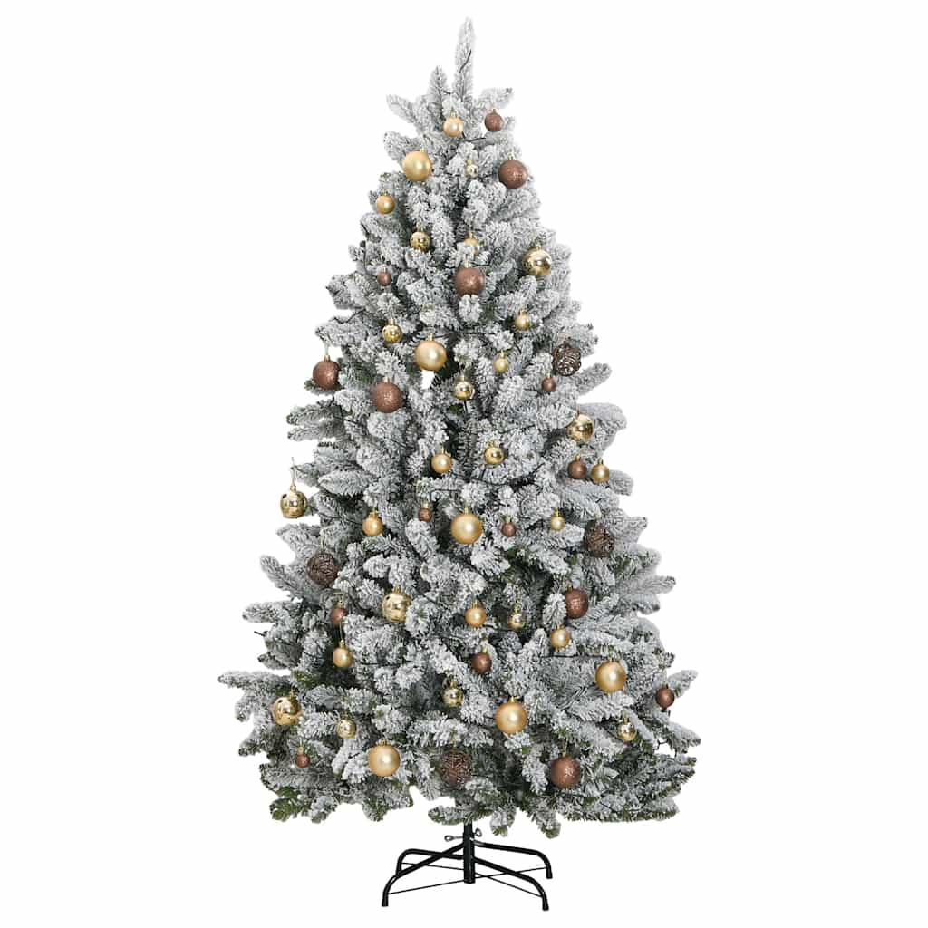 Vidaxl Árbol De Navidad Artificial Con Bisagras 300 Led Y Bolas 240 Cm_3
