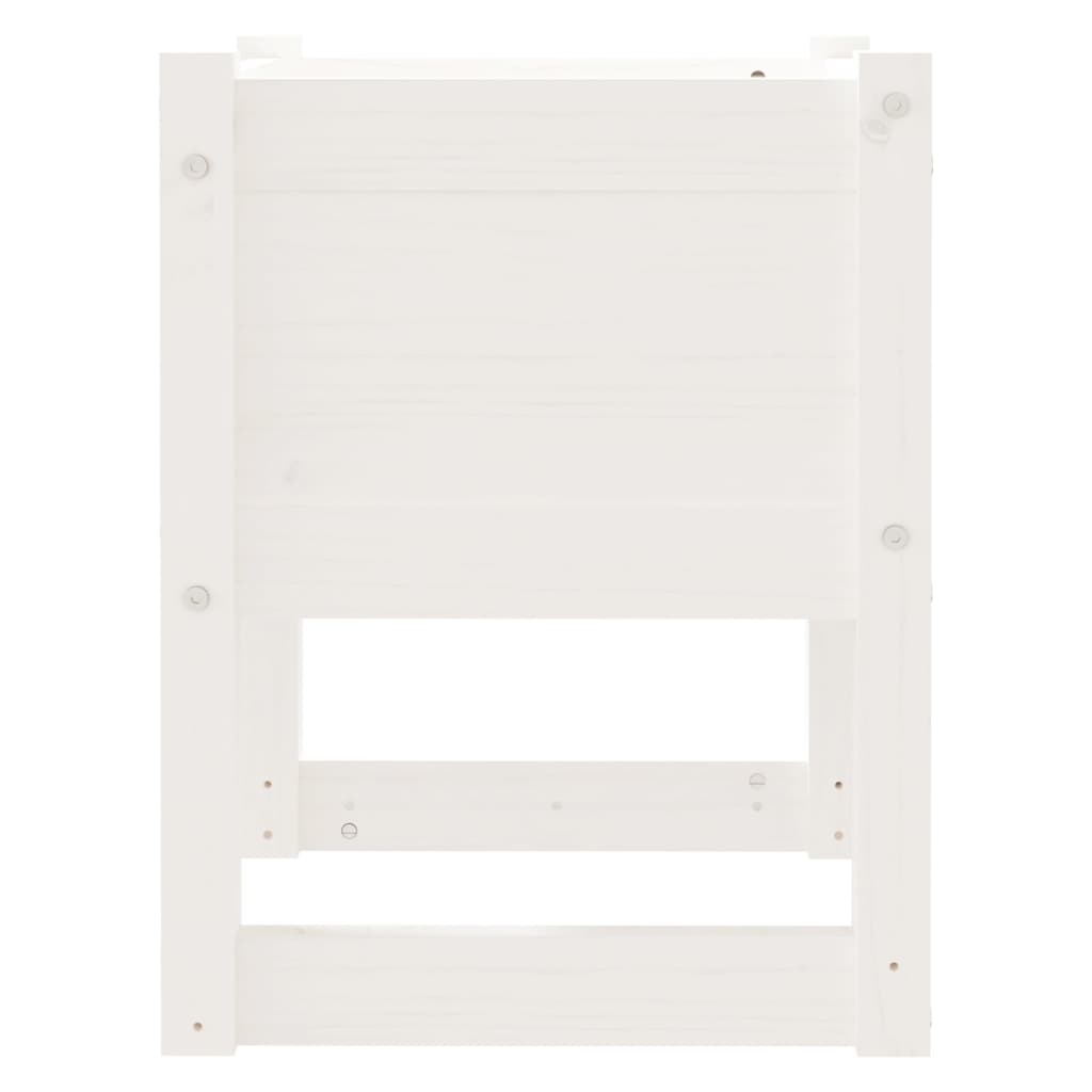 Jardinera 2 Unidades Madera Maciza De Pino Blanco 40x40x52,5 Cm_5