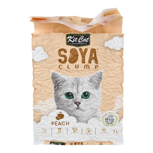Kit de areia para gatos Eco SoyaClump - Pêssego 7 L
