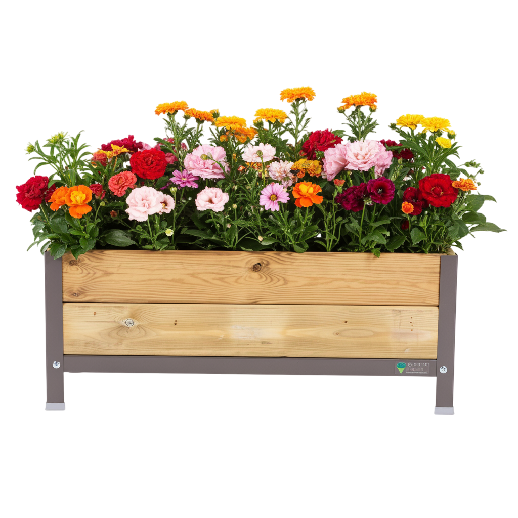 Mi Huerto Urban Jardinera Elevada Madera Con Bandeja Recoge Aguas | Estructura Metálica | Gris | 90x60x38cm_0