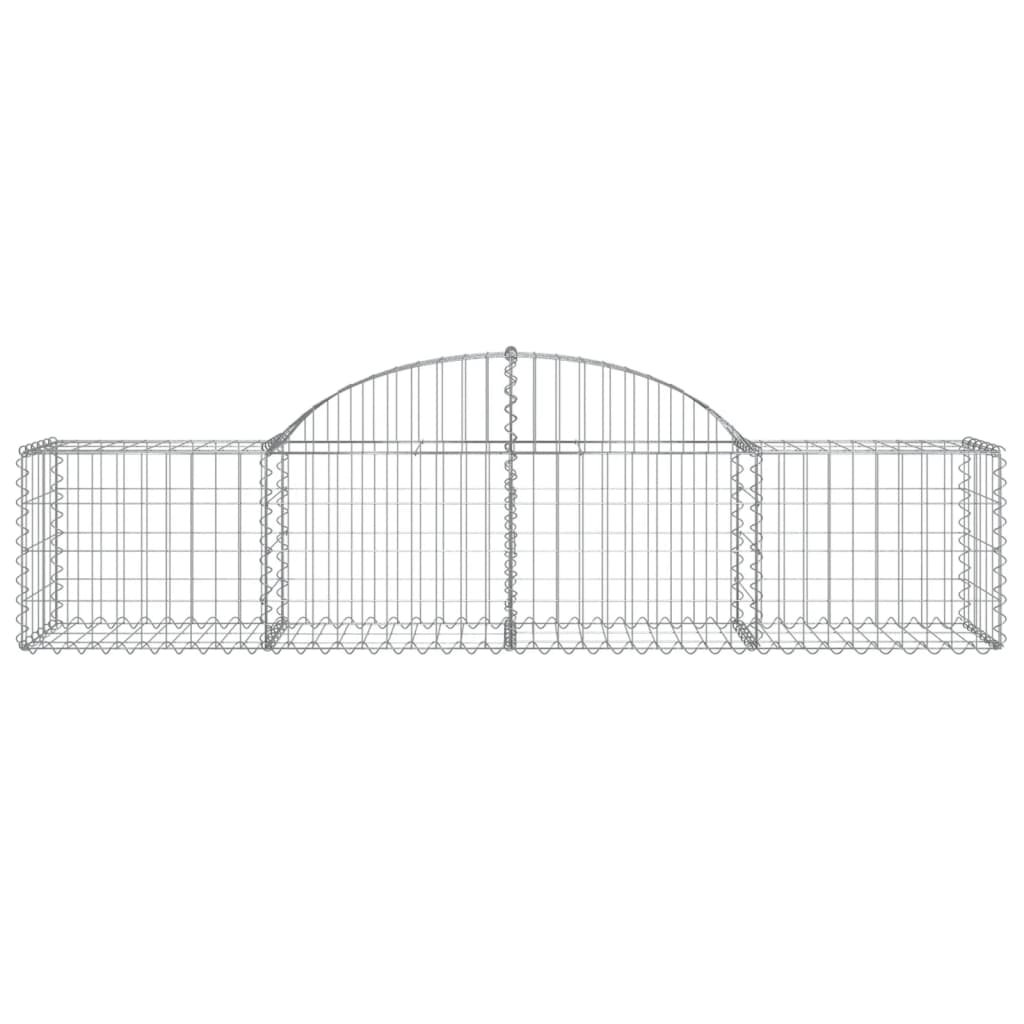 Cestas De Gaviones 5 Uds Forma De Arco Hierro 200x50x40/60 Cm_3