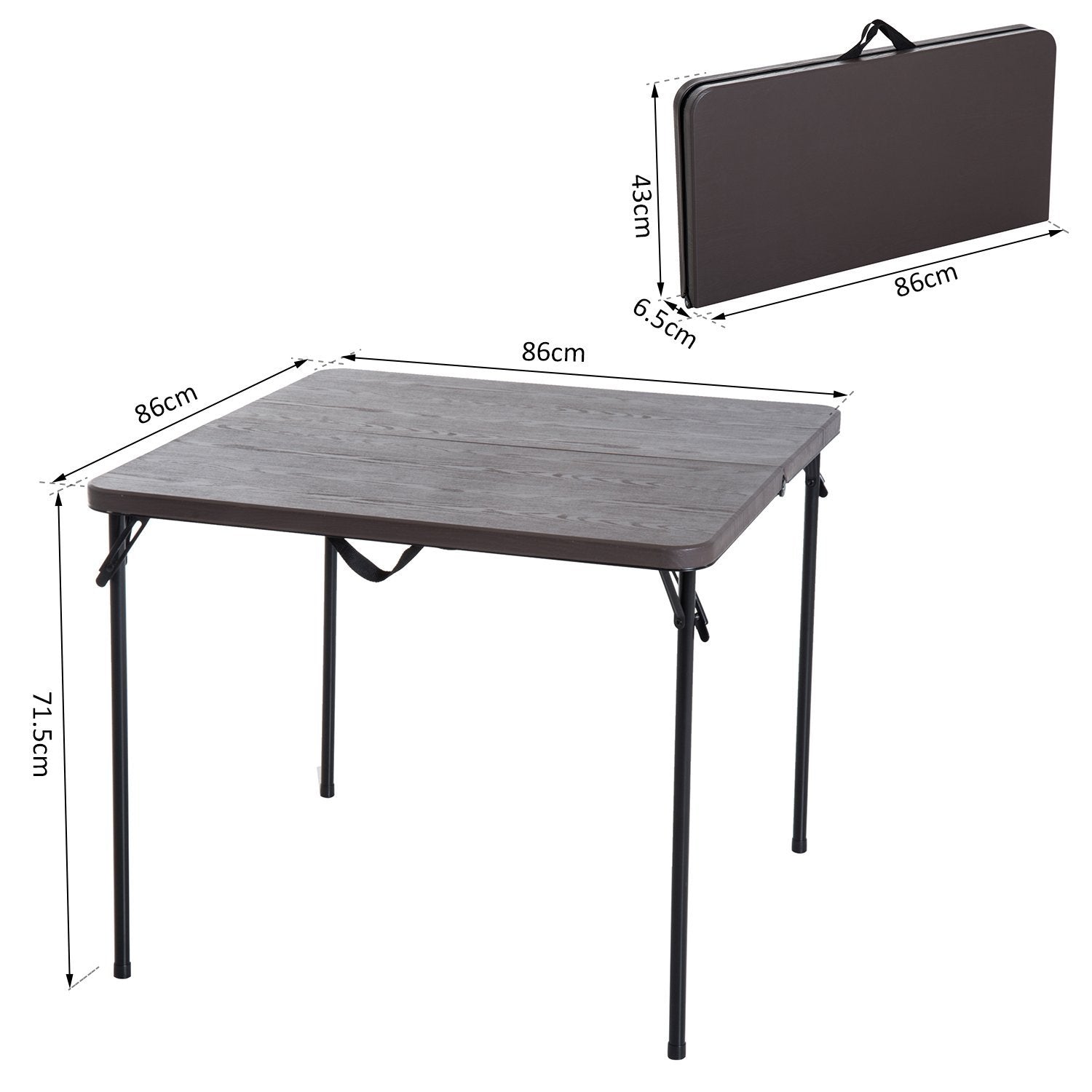 Outsunny Mesa Plegable Portátil Para Camping Mesa Auxiliar Multiusos Marrón_2