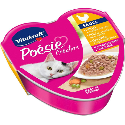 Vitakraft Latita Poésie com molho de frango e vegetais 85 g de comida húmida para gatos