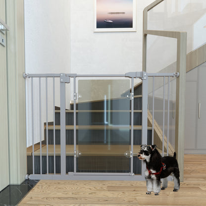 Pawhut Barrera Seguridad De Perros Escaleras Puertas 74-105 Cm Con 2 Extensiones_1