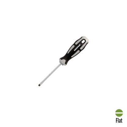 Destornillador Plano Estampado Acero S2 Mango Tpr Bimaterial. Medida 0,8 X Ø 4,0 X 75 Mm. Din5265