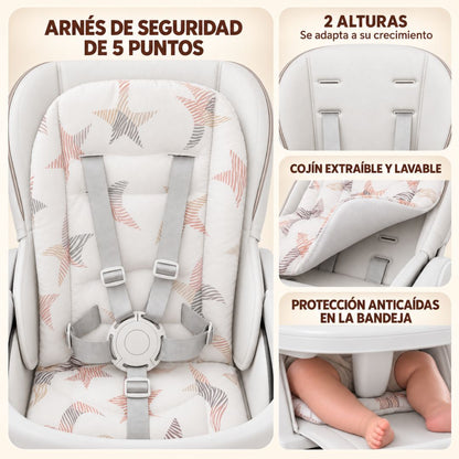 Trona Negra Evolutiva 3 En 1, Plegable Y Portátil, Reposapiés, Respaldo Y Bandeja Bathby_2