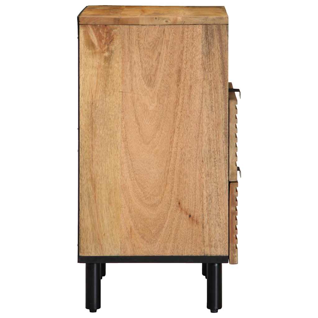 Mesita De Noche Madera Maciza De Mango 50x33x60 Cm Marrón_2