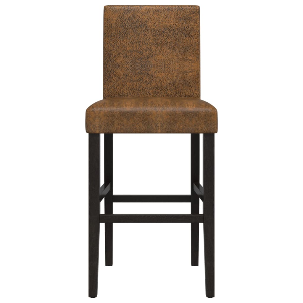 Taburetes Altos 2 Uds Madera Maciza De Caucho Y Tela_3