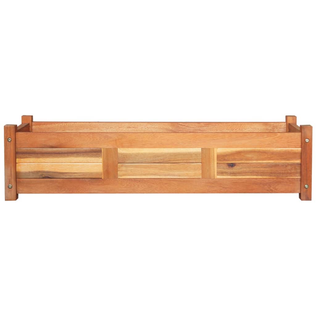 Arriates Elevados De Jardín 2 Pzas Madera Acacia 100x30x25 Cm_2