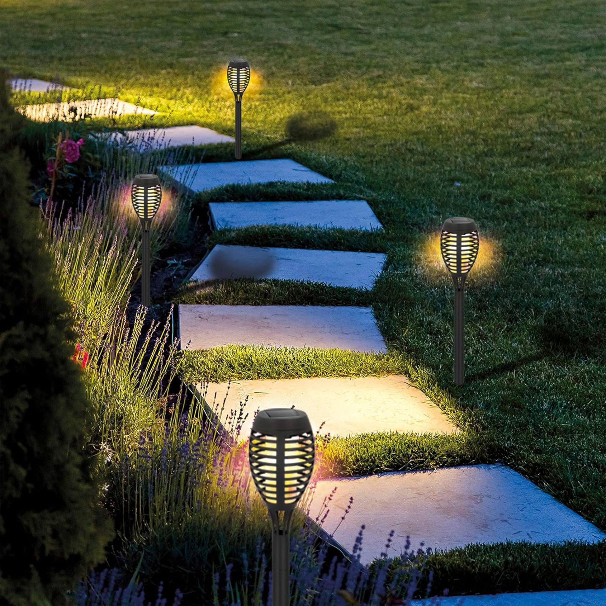 Well Home - Lámpara Solar De Jardín 'flame' Multifuncional Luces Led H.78cm_3