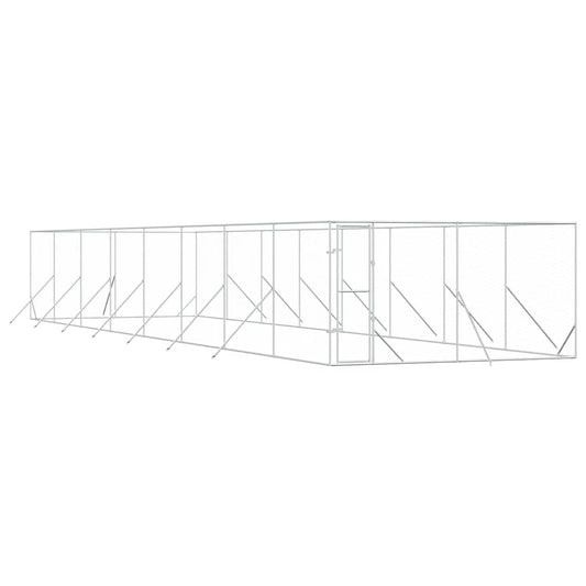 Perrera De Exterior Acero Galvanizado Plateado 4x16x2 M_0