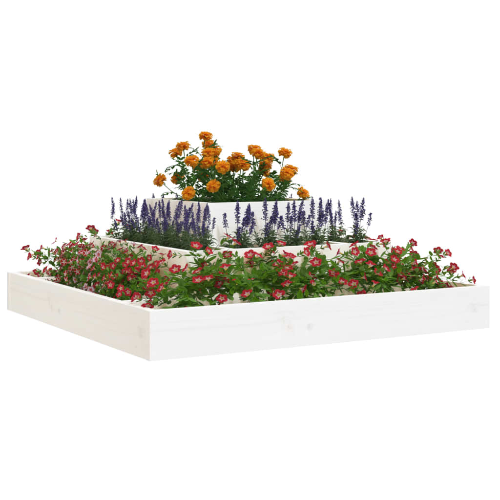 Jardinera De Madera Maciza De Pino Blanco 80x80x27 Cm_2