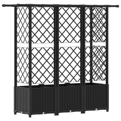 Cama Elevada Con Trellis Y Techo Negro 163,5 X 40 X 136 Cm Pp_4