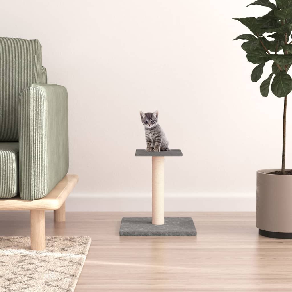 Vidaxl Poste Rascador Para Gatos Con Plataforma Gris Claro 38 Cm_1