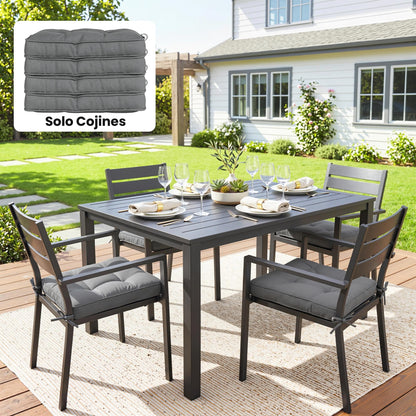 Outsunny Conjunto De Cojines Para Sillas De Comedor 42x42x5 Cm Gris Oscuro_4