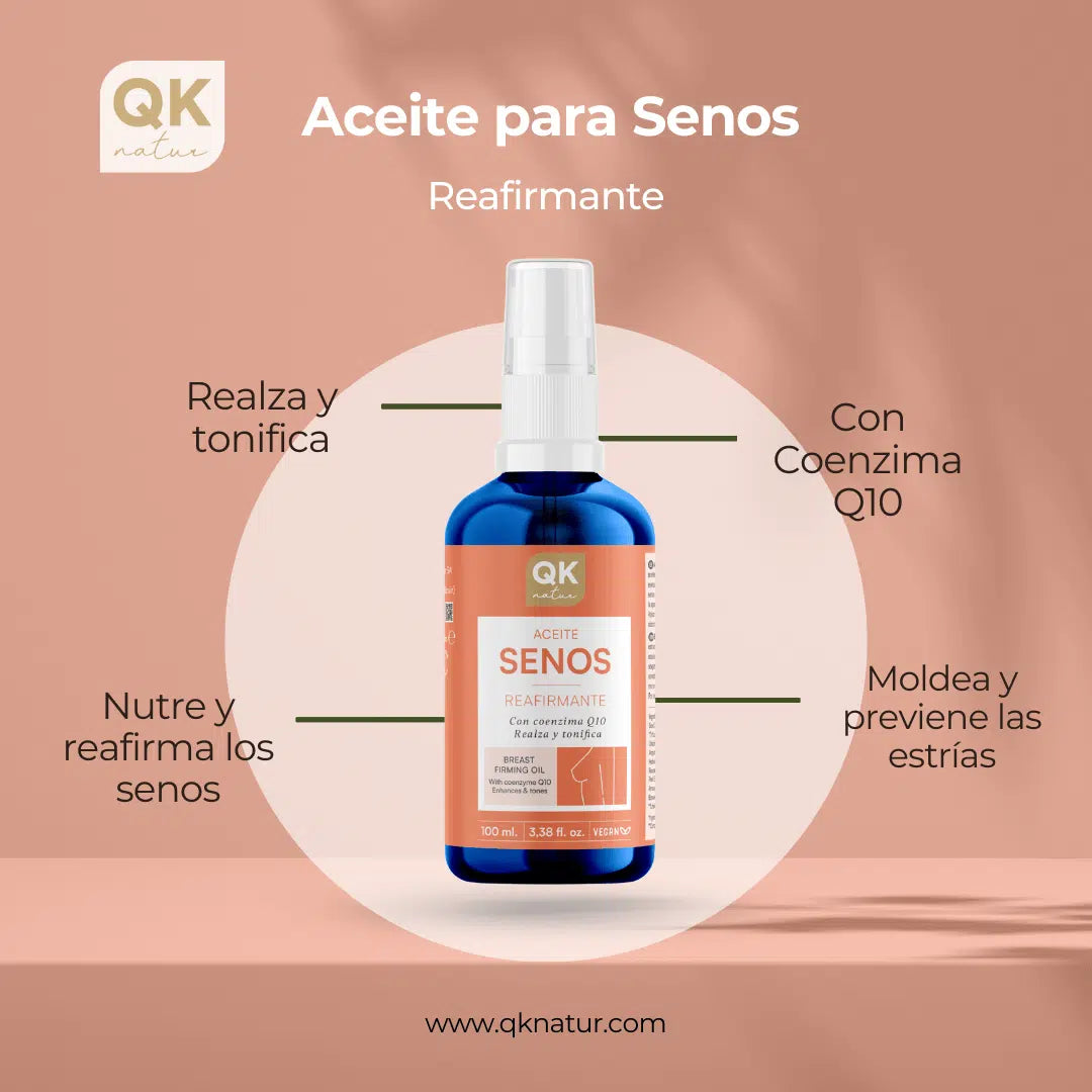 QKnatur - Aceite Para Senos Reafirmante 100 ml. Realza Y Tonifica Los Senos. Para Escote Y Pecho Con Q10_3
