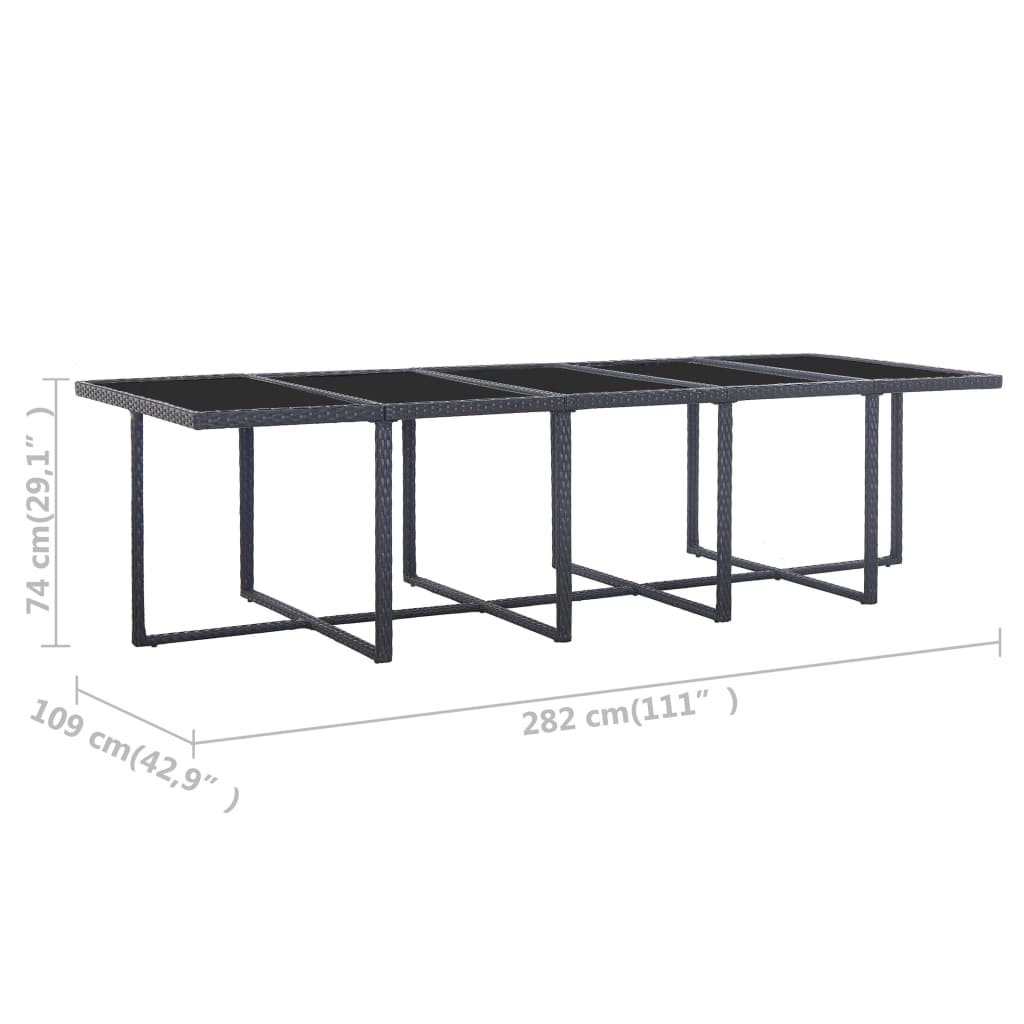Vidaxl Set Comedor De Jardín 15 Piezas Y Cojines Ratán Sintético Negro_2