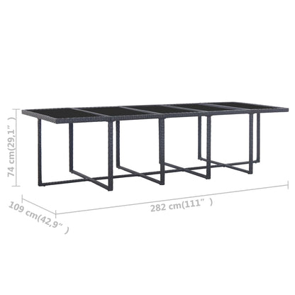 Vidaxl Set Comedor De Jardín 15 Piezas Y Cojines Ratán Sintético Negro_2