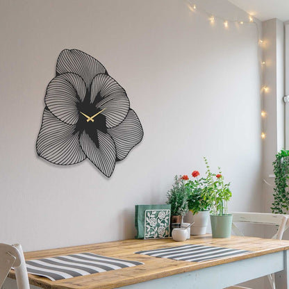 Reloj De Pared Metal Estilo Flor_4