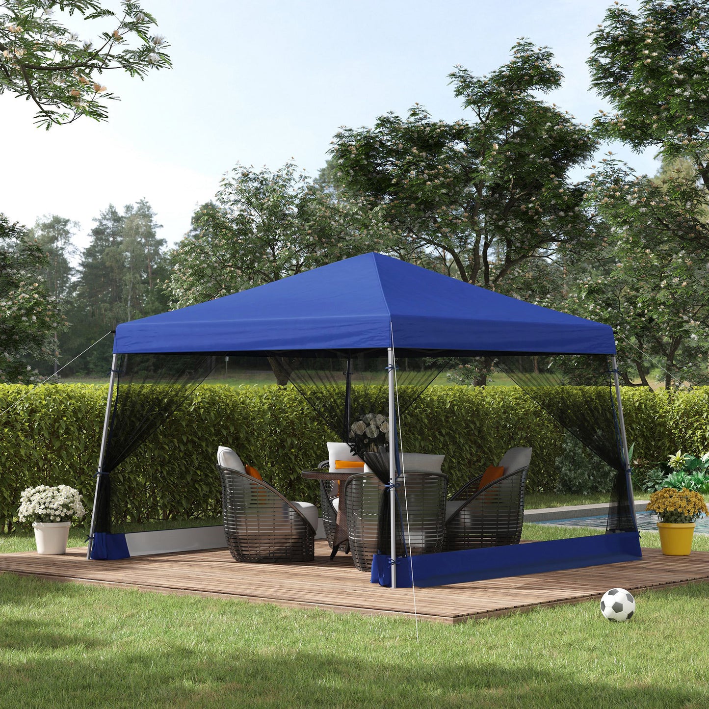Outsunny Carpa Plegable De Camping Cenador Para Exterior Con Mosquitera_1