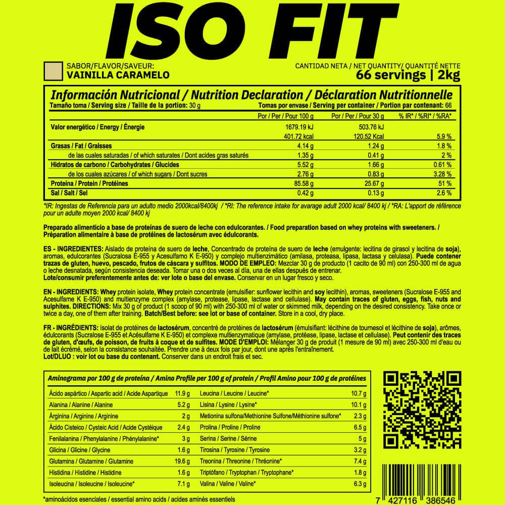 Iso Fit - 2kg - Vainilla Caramelo - Aumenta La Masa Muscular - Masmusculo_4