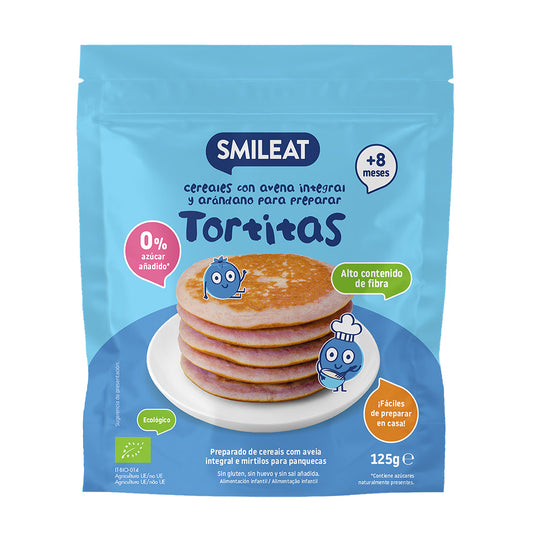Mistura para panquecas de aveia integral e mirtilos 125g ECO Smileat