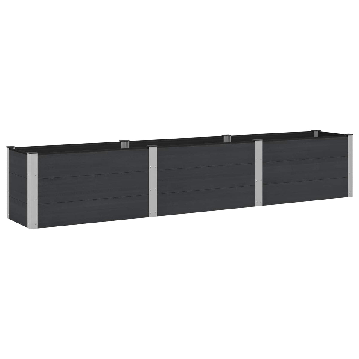 Arriate Elevado Negro 300 X 50 X 54 Cm Wpc Y Aluminio_0