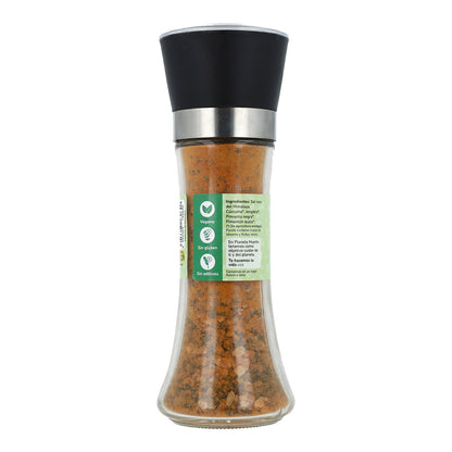 Moinho de Sal Rosa com Gengibre, Curcuma e Pimenta ECO Planeta Huerto 200g