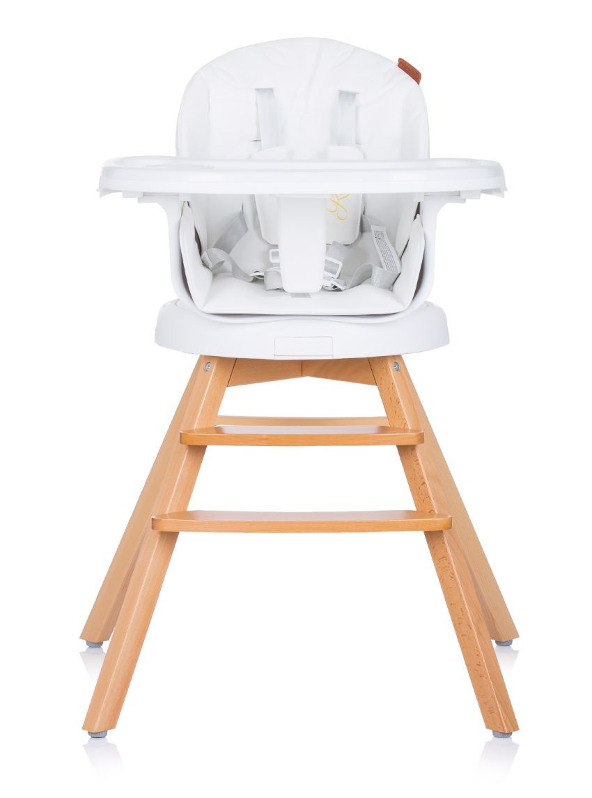 Trona Evolutiva 3 En 1 Con Patas De Madera Y Asiento De Polipiel Giratorio Rotto Ivory_1