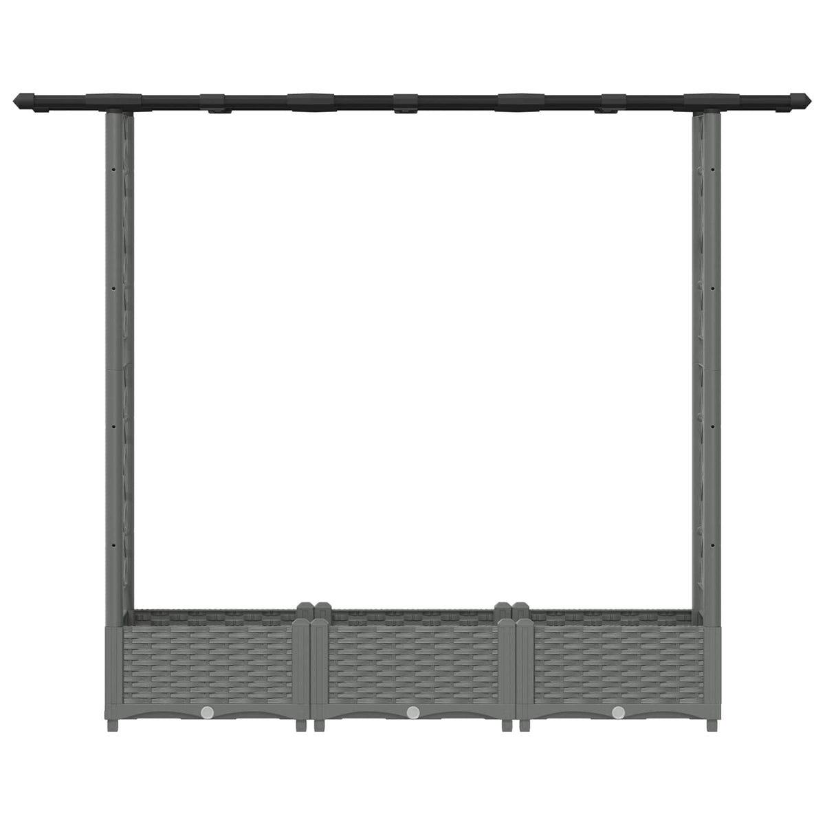 Cama Elevada Con Trellis Y Techo Gris Claro 164 X 40 X 121 Cm_3