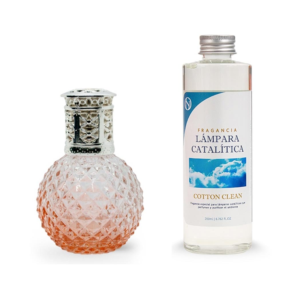 Lámpara Catalítica Orange Diamonds + Aroma Cotton Clean 500 Ml - Elimina Malos Olores, Impurezas Y Perfuma_0