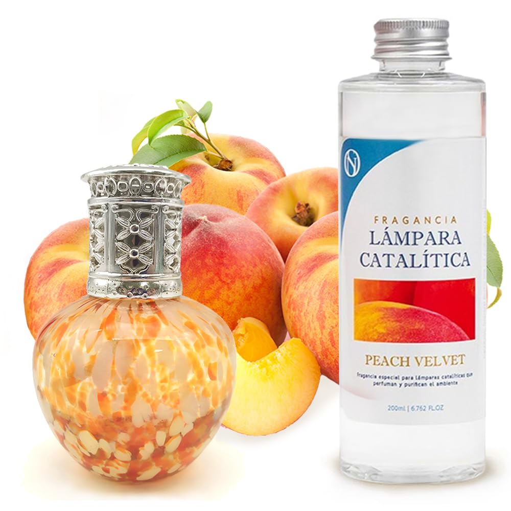 Lámpara Catalítica Drops Orange + Aroma Peach Velvet 500ml - Elimina Malos Olores, Perfuma Y Mejora La Calidad Del Aire_0