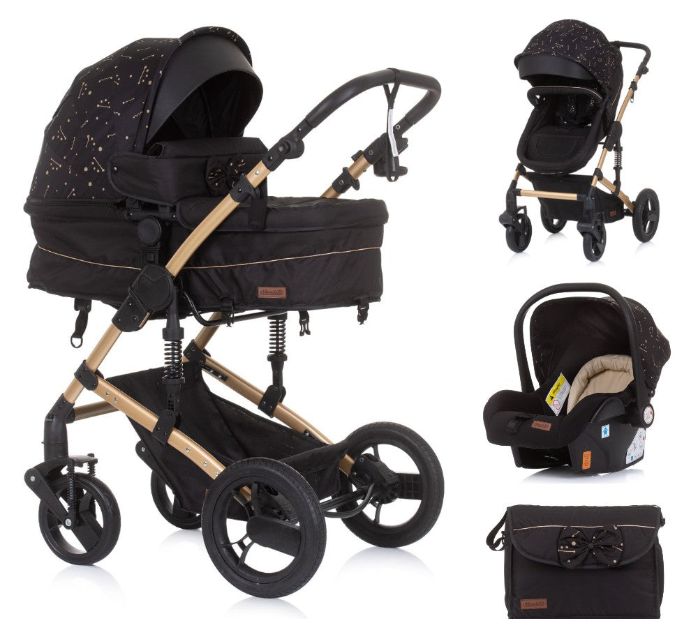 Carrito De Bebé Camea Trío Convertible Con Bolso Ebony_0