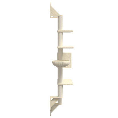 Árbol Rascador Para Gatos De Pared Crema 180 Cm_4