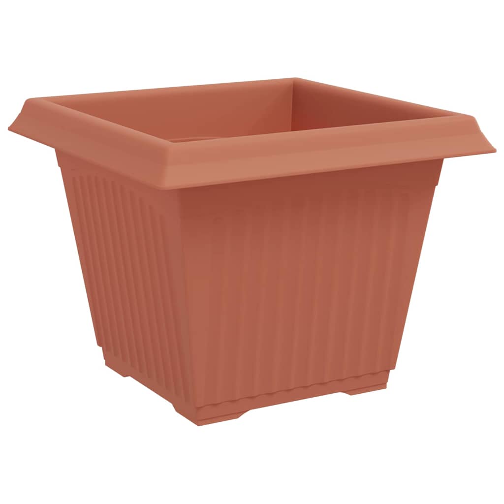 Maceta Cuadrada Para Flores 6 Uds. Rojo Ladrillo Plástico_4