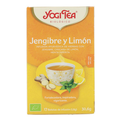 Yogi Tea Gengibre e Limão Biológicos, 17 saquetas